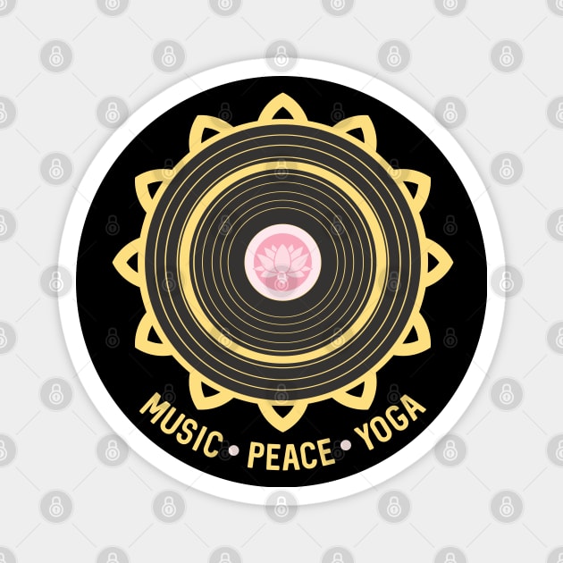 Music Peace Yoga Magnet by dancedeck